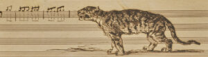 Music notes with tiger drawing.